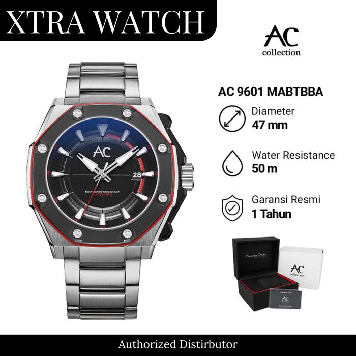 Jam Tangan Pria AC Alexandre Christie 9601 Automatic Original - Silver Black