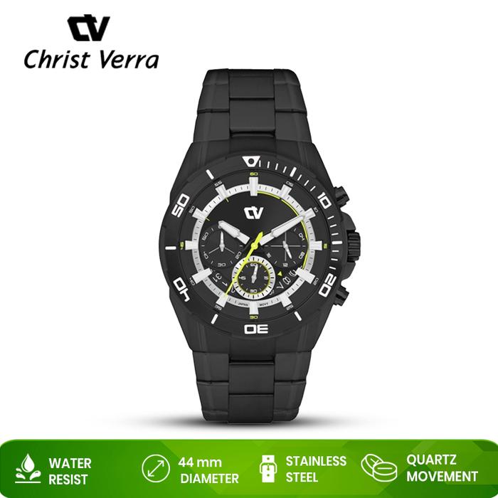 Jam Tangan Pria Christ Verra CV C 21842G-16 BLK Original Resmi