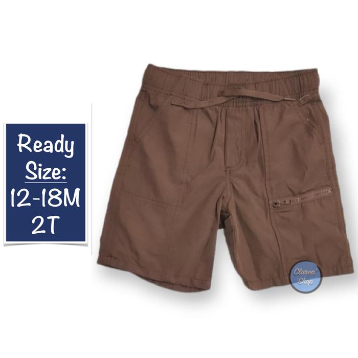 Old Navy Boy Short Pull On Zipper Dark Brown Branded Original