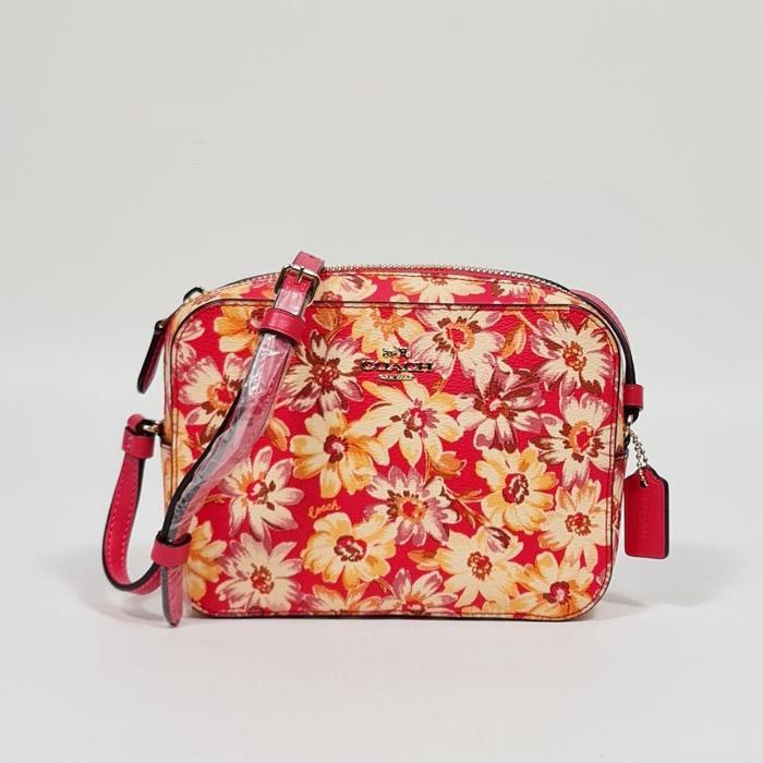 Tas Slempang Wanita Original Coach 3572 Mini Camera Bag with Vintage Daisy Print