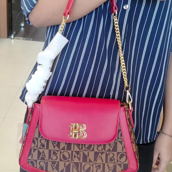 Tas bonia original motif monogram tali rantai model sling dan sandang