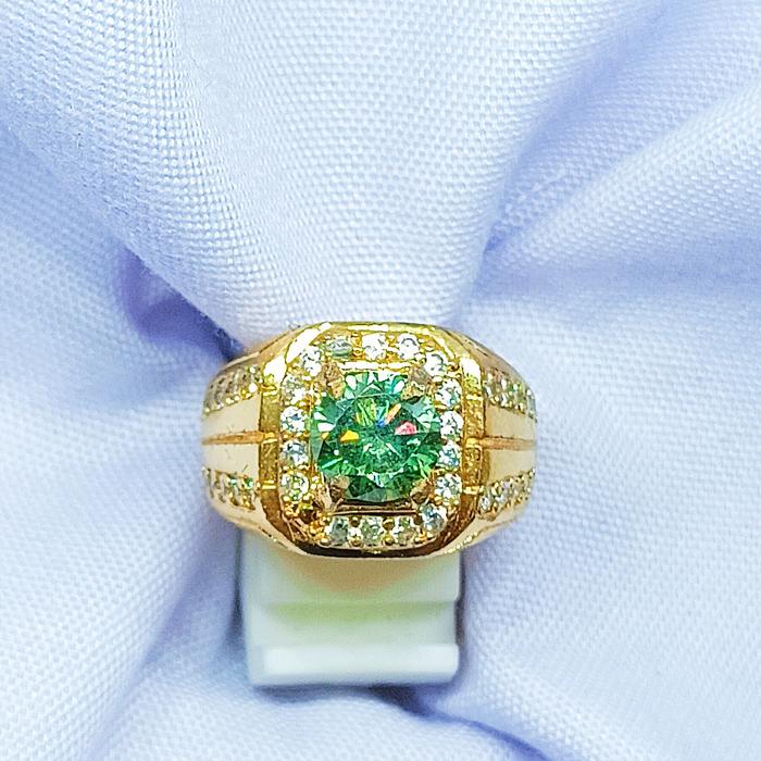 Cincin Green Moissanite 8mm #01c008