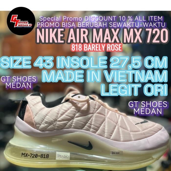 Nike air max MX 720 818 barely rose size 43 insole 27,5 cm made in Vietnam