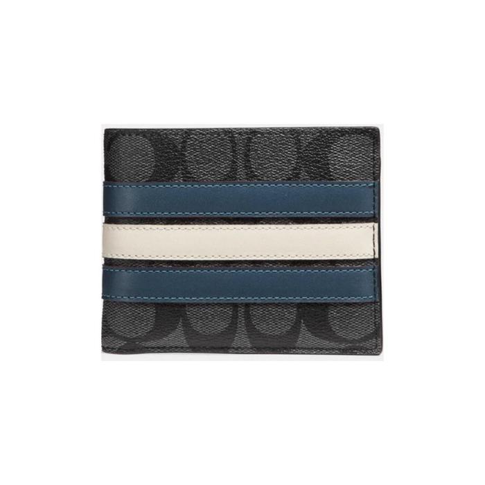 Dompet CC F26072 Wallet Signature Varsity Strip Leather