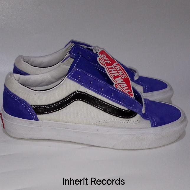 Sepatu Vans Old Skool Retro Style 36 Royal Blue purple true white Ungu Putih size 35 22 cm Original 