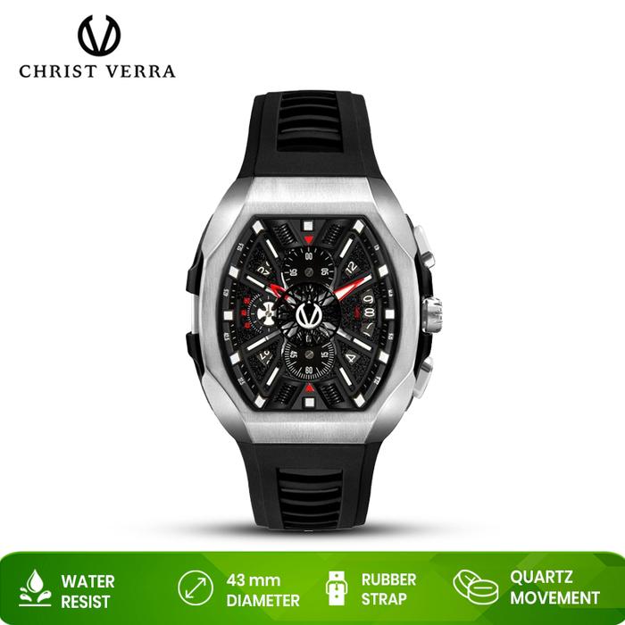 Jam Tangan Pria Christ Verra CV 12080G-31 BLK Original Resmi