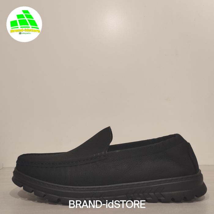 Andrew Original Sepatu Pria Casual Slip-on FIGARO Kulit Asli 100% Warna Black