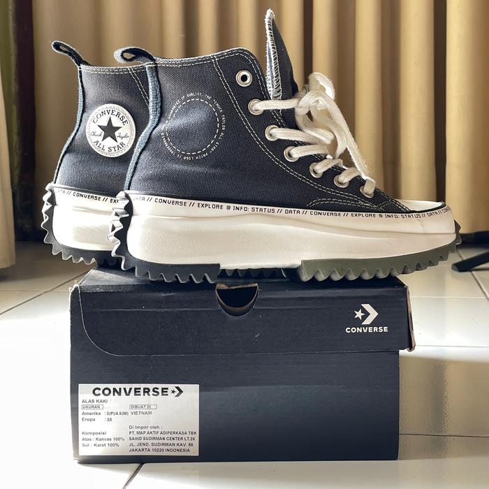 Converse Run Star Hike High. Size 35 / 21 cm. Dark Grey Vintage White