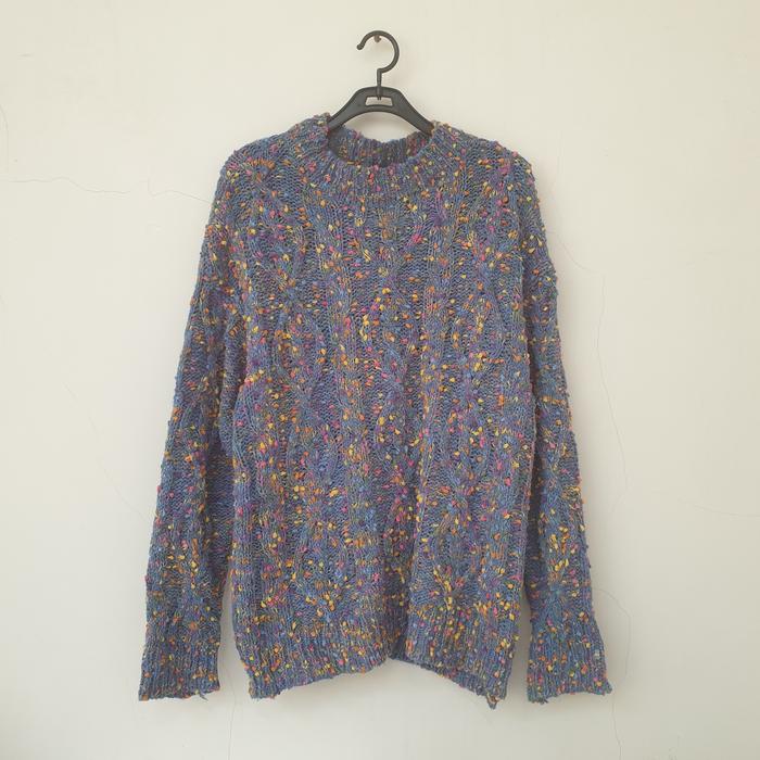 Color Candy Unbrand 3D Cable Knitwear Crewneck Coogi Missoni Style