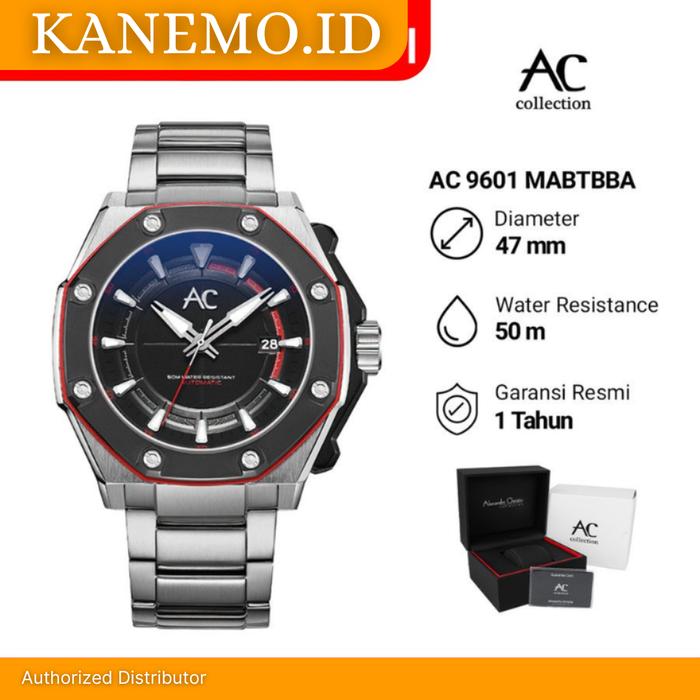 Jam Tangan Automatic Alexandre Christie Pria AC 9601 - Silver Black
