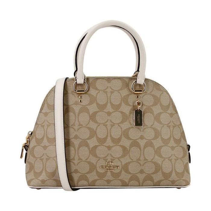 C2558 KATY SATCHEL CREAM SIGNATURE CANVAS