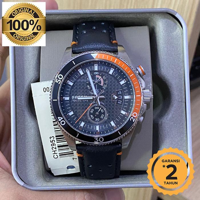 Jam Tangan Ch 2953 chronograph Black Dial 45mm