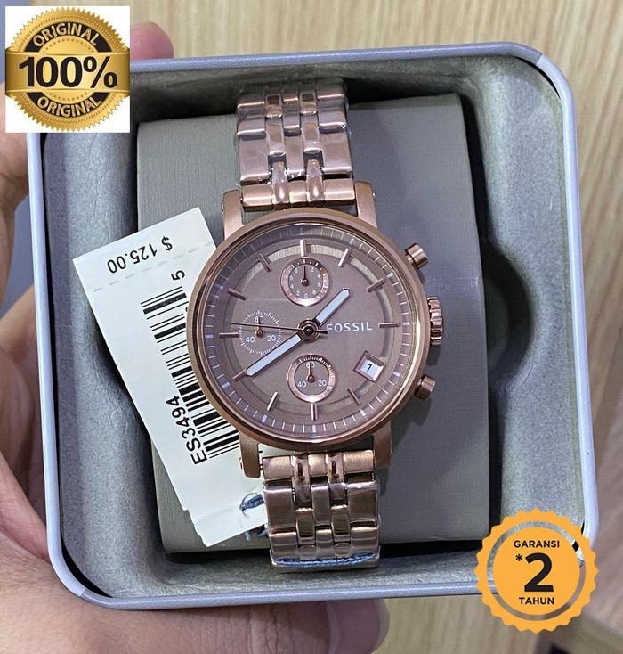 [ ORIGINAL ] Es3494 Boyfriend Choronograph Rosegold