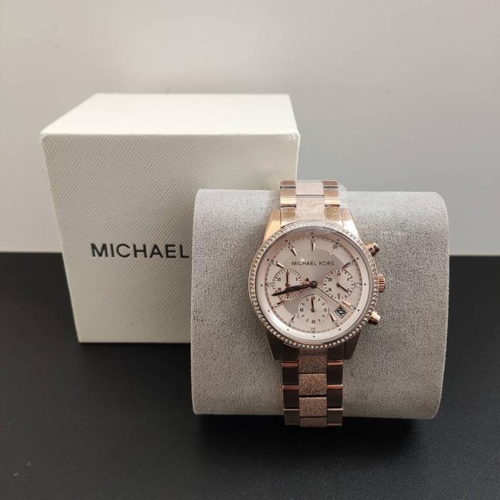 nwt jam M*ichael Kors mk6598 chronograph rose gold new original