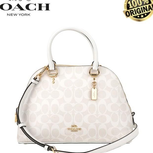 C2558 KATY SATCHEL CHALK WHITE SIGNATURE CANVAS