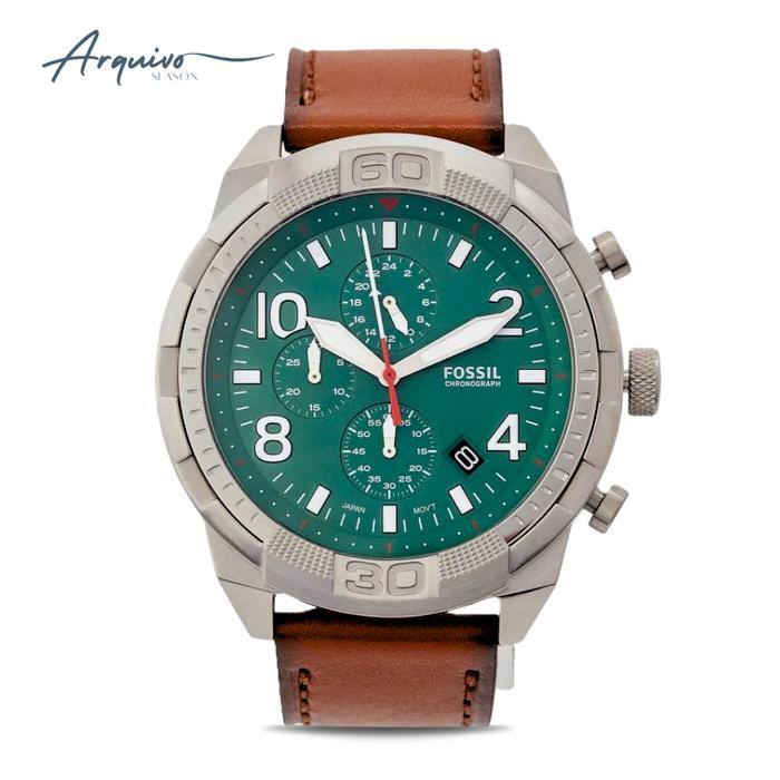 Jam Tangan Pria Fossil Bronson FS5714 Chronograph Kulit Hitam