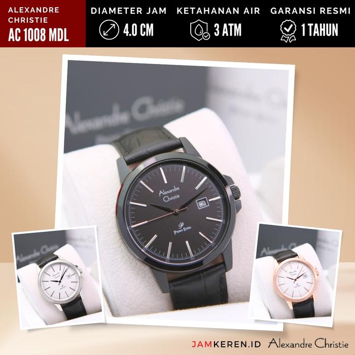 Jam Tangan Pria Alexandre Christie 1008 AC1008 AC 1008 MD Tali Kulit