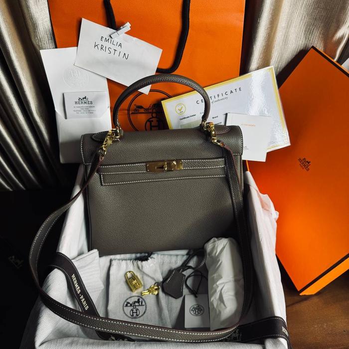 preloved rec 2022 kelly 25 cm eutope epsom leather gold hardware Authentic