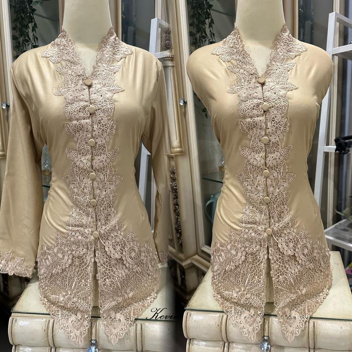 Kebaya Tradisional Encim Bahan Toyobo Premium Kombinasi Bordir Warna Lavender