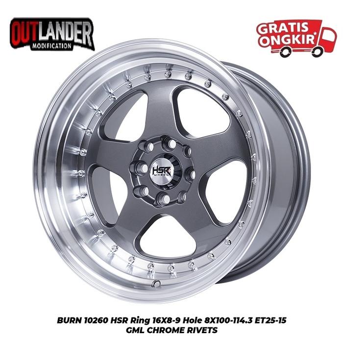 Velg Mobil Accord Maestro Soluna Corolla Ring 16 Hsr Wheel Burn Grey