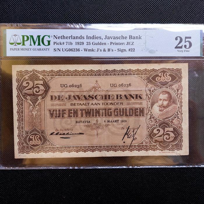 Uang Kuno 25 Gulden JP Coen ttd Michelsen (Rare) PMG 25