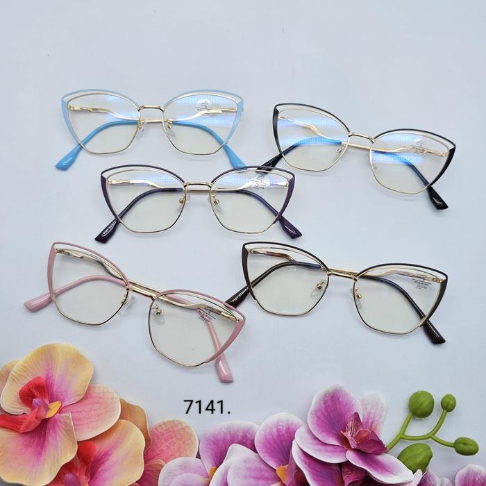 Frame kacamata wanita 7141 lensa minus blueray plano normal