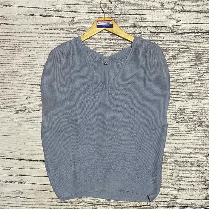 Vest rompi knit knitwear rajut atasan wanita cewek outer uniqlo biru langit second bekas thrift prel