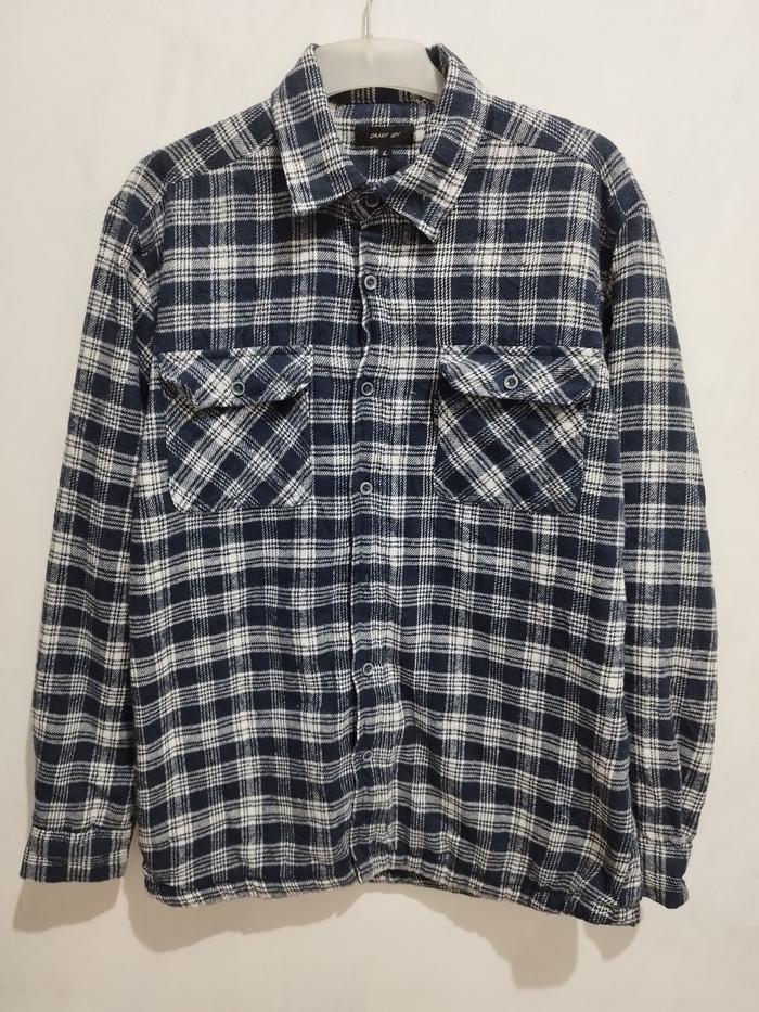 JAKET FLANEL TEBAL PRIA KEMEJA KOTAK KOTAK LENGAN PANJANG 0520