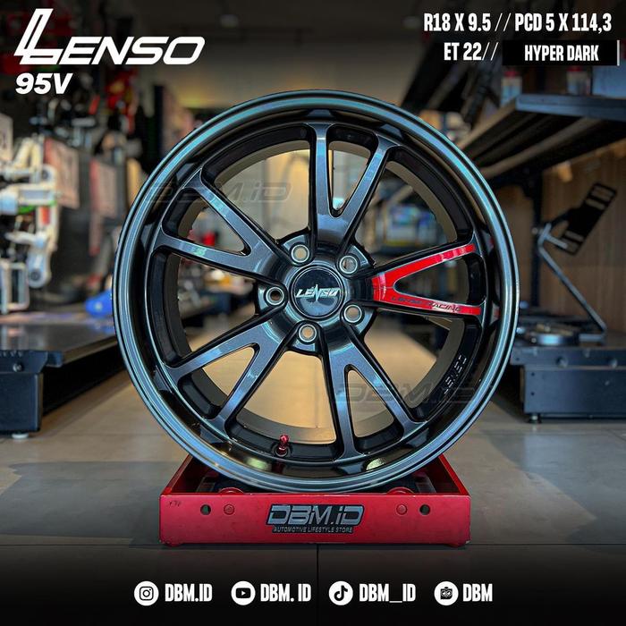 Velg Lenso 95V Original R18x9.5 5x114.3 Black Original Innova Zenix