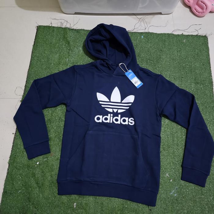 Adidas original adicolor trefoil hoodie navy white trefoil bnwt