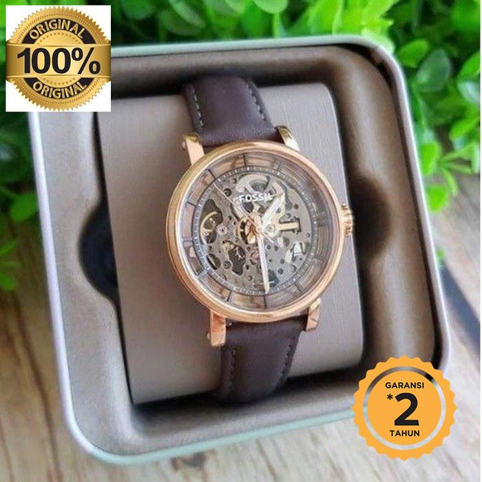 ME3089 Boyfriend Automatic Gray Skeleton Dial Gray Leather original