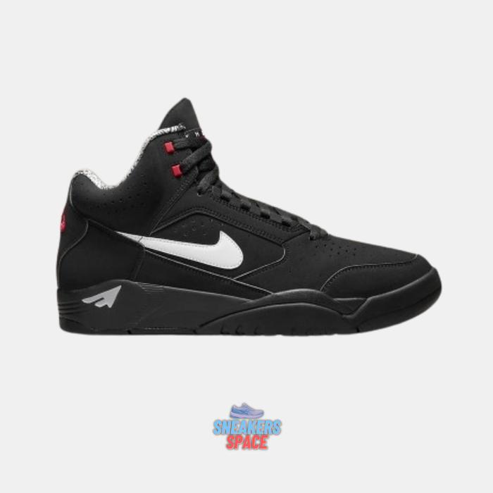 SEPATU PRIA AIR FLIGHT LITE MID BLACK WHITE VARSITY RED SNEAKERS CASUAL