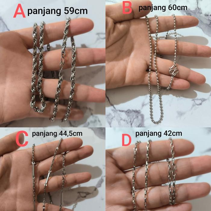 kalung besi putih asli rantai besi putih