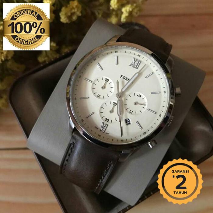 FS5380 Chronograph Men Beige Dial Brown Leather Strap