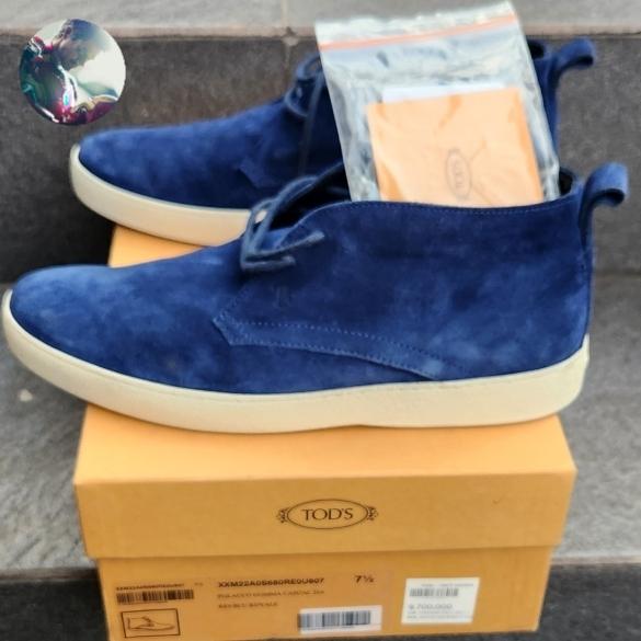Preloved! original Tods Shoes Polacco Gomma Casual Blue Royale size 7½