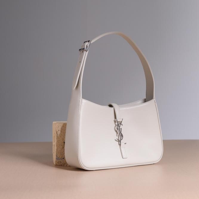 SAINT LAURENT Le 5 A 7 Hobo Bag in Antique Vintage Shiny Leather SHW