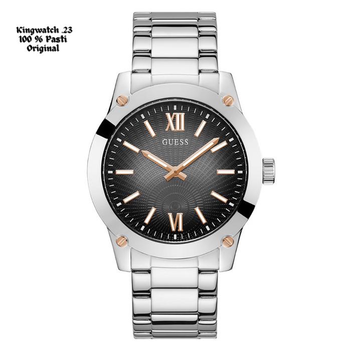 GUESS GW0574G1 CRESCENT Jam Tangan Pria Analog-Silver Original Garansi Resmi