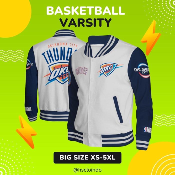 Jaket Varsity NBA HSCLO Oklahoma City Thunder Basketball Sport Big Size Jumbo XS-5XL XS S M L XL 2XL