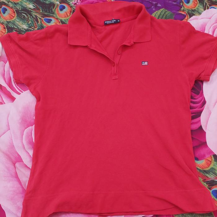 kaos polo hangten wanita XL merah