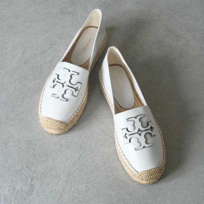 TORY BURCH Ines Espadrilles Espa in Platform White Leather