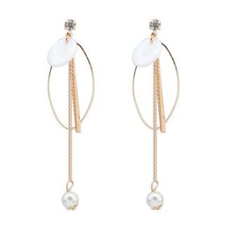ER Anting Tusuk Fashion Gold Color Oval Shape Decorated Simple Hollow Y57133
