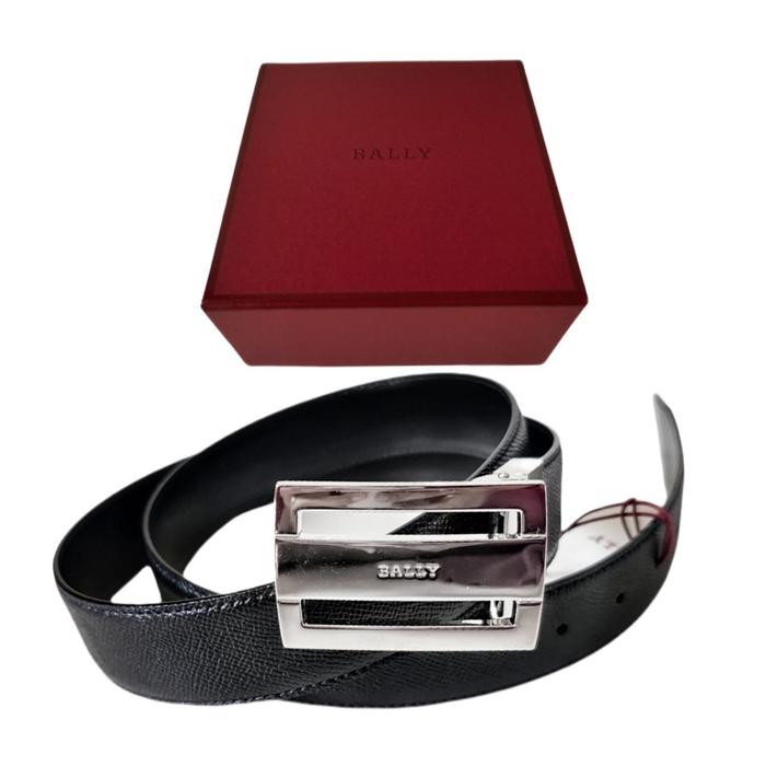 Ikat Pinggang Pria Bally Belt Fabazia Reversible Black Original