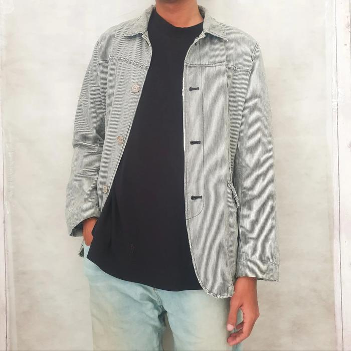 Vintage HOMME Hickory Work Chore Denim Jacket | Work Jacket | Hickory Jacket