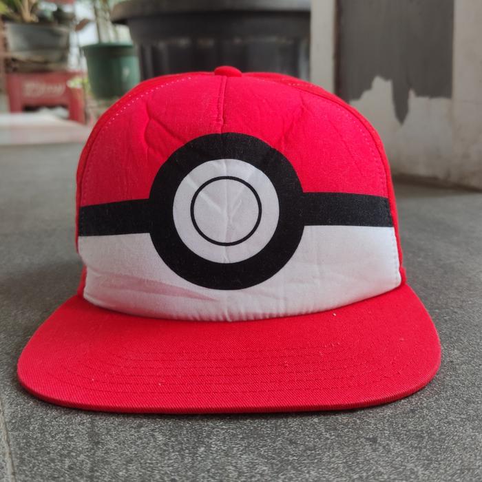 Topi snapback pokemon pokeball official merchandise original used good