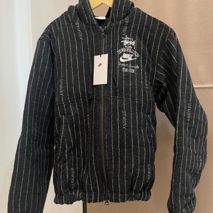 Nike x Stussy Striped Wool Jacket Black