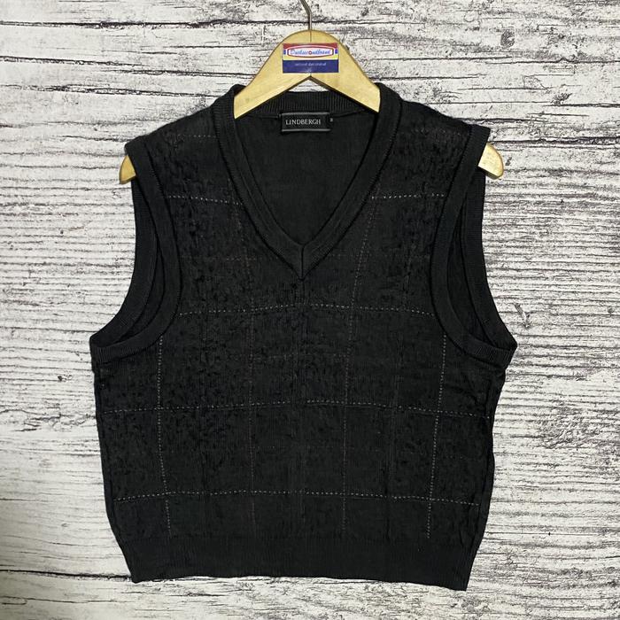 Vest rompi knit knitwear rajut outer unisex kotak casual Lindbergh second bekas thrift preloved