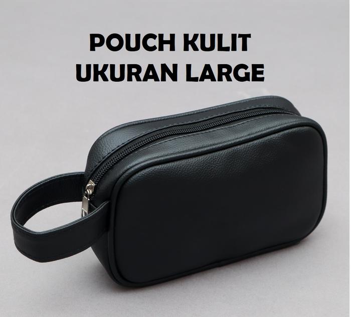 Pouch Clutch Serbaguna Pria Bahan Kulit Ukuran Besar
