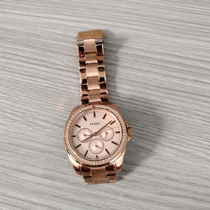preloved jam tangan fossil original asli 100% rose gold good condition
