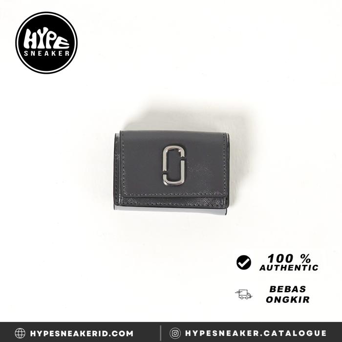 Dompet MARC JACOBS SNAPSHOT GREY BLACK BIFOLD WALLET 100% ORIGINAL - 9X7CM