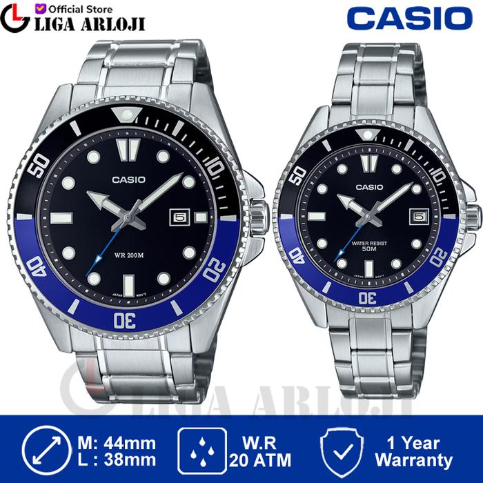 CASIO MDV-107D-1A2VDF & MDV-10D-1A2VDF Jam Tangan Couple / Pasangan Analog MDV-107D-1A2 MDV-10D-1A2